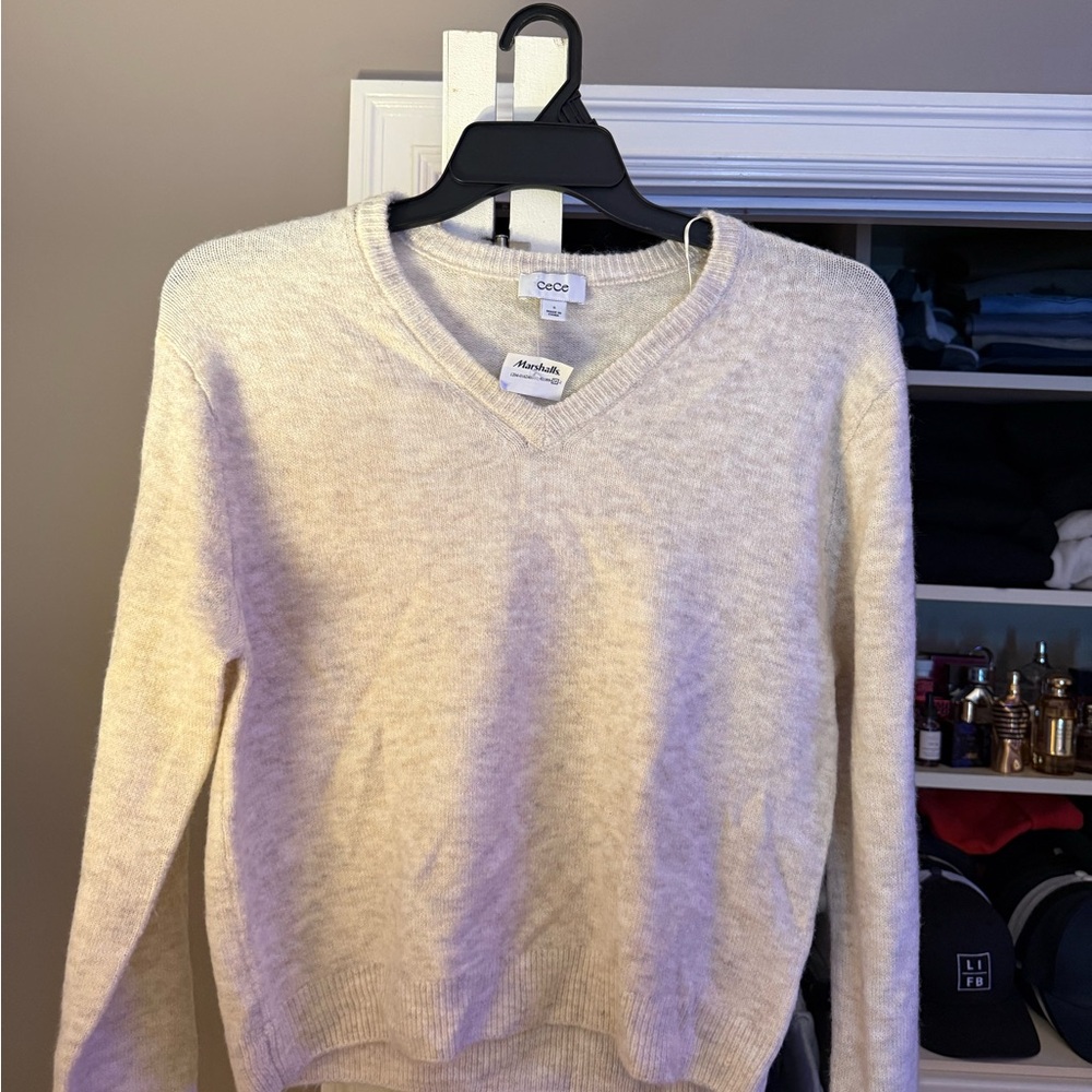 CECE Soft Cream Knit Sweater